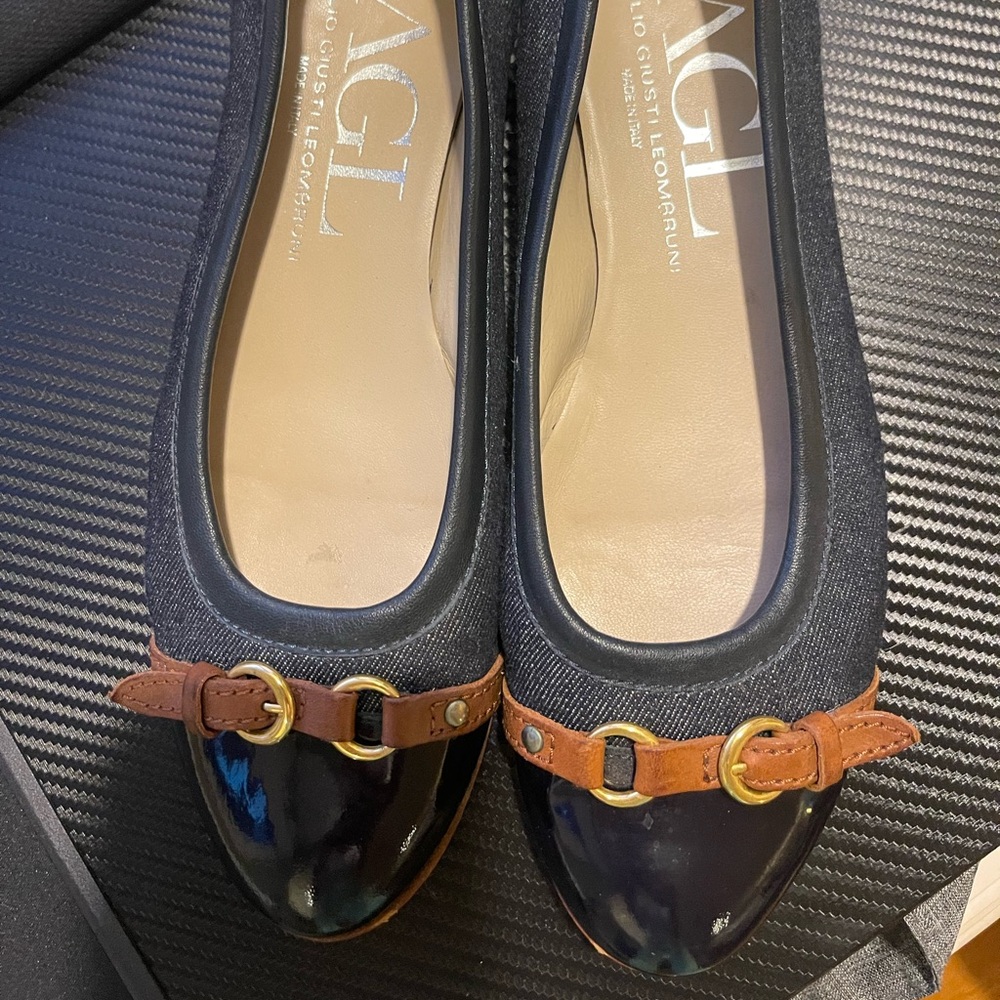 AGL denim ballet flats with Classic Design